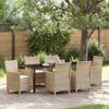 vidaXL Ensemble de salle &agrave; manger pour jardin 7 pcs Beige polyrotin
