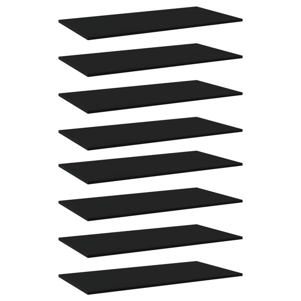 vidaXL Panneaux de bibliothèque 8 pcs Noir 80x30x1,5 cm Aggloméré
