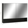 vidaXL Armoire &agrave; miroir de salle de bain LED Noir 80x15x60 cm MDF