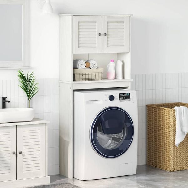 vidaXL Cabinet pour lave-linge avec porte VIGO Blanc et Blanc Antique