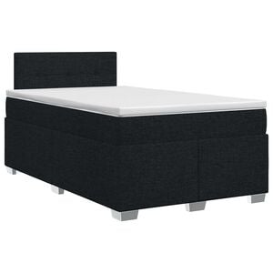 vidaXL Lit boxspring avec matelas Noir 120 x 200 cm Tissu