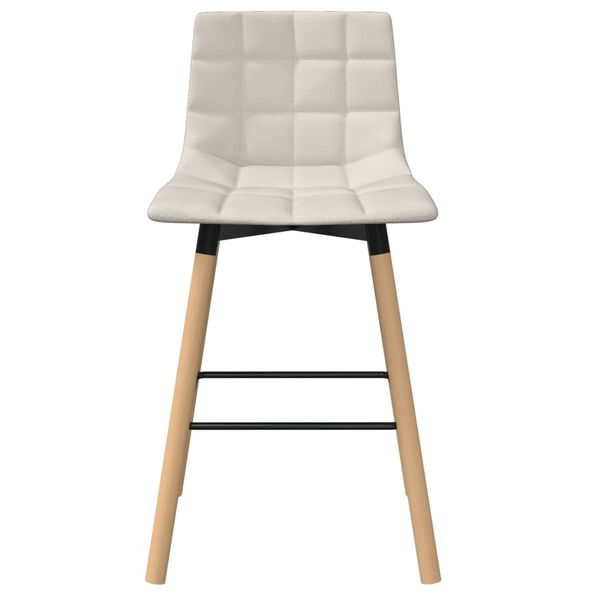 vidaXL Tabourets de bar lot de 2 cr&egrave;me tissu