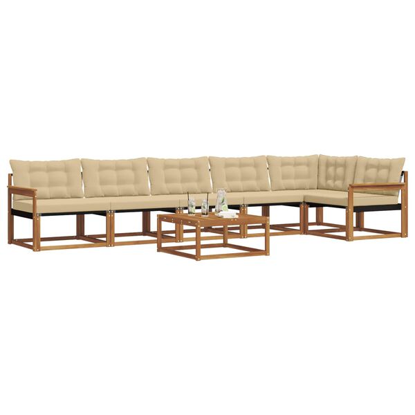 vidaXL Ensemble de canap&eacute;s d'ext&eacute;rieur 7 pcs Naturel et Beige