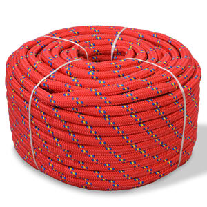 vidaXL Corde de bateau Polypropyl&egrave;ne 8 mm 100 m Rouge