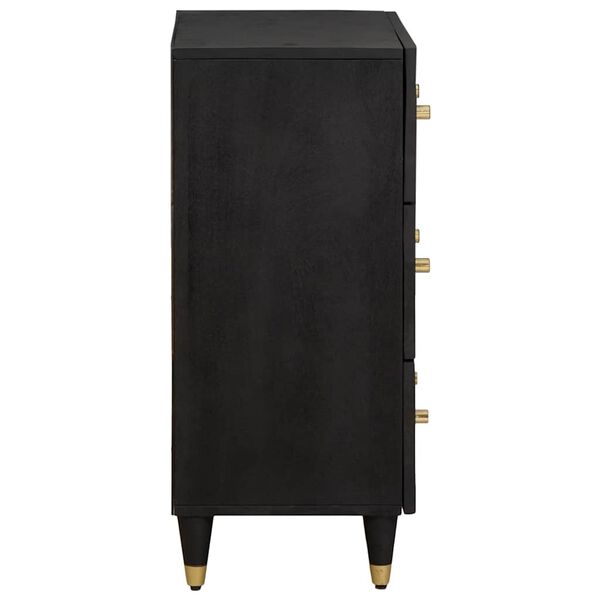 vidaXL Buffet Noir 60 x 33 x 75 cm Bois de mangue massif