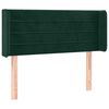 vidaXL T&ecirc;te de lit avec oreilles Vert fonc&eacute; 93x16x78/88 cm Velours