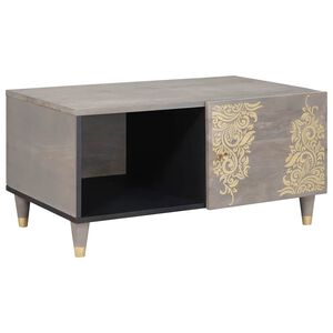 vidaXL Table basse Gris 80 x 50 x 40 cm Bois de mangue massif