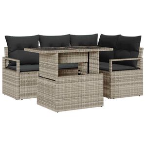 vidaXL Ensemble de canap&eacute; de jardin 5 pc 4-Nombre de places Gris clair