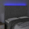 vidaXL T&ecirc;te de lit &agrave; LED Gris clair 160x7x118/128 cm Velours