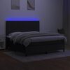 vidaXL Sommier &agrave; lattes de lit et matelas et LED Noir 160x200 cm Tissu