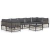 vidaXL Salon de jardin 8 pcs avec coussins anthracite r&eacute;sine tress&eacute;e