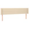 vidaXL T&ecirc;te de lit avec oreilles Cr&egrave;me 163x16x78/88 cm Tissu