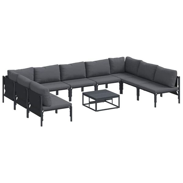 vidaXL Ensemble de canapé de jardin Anthracite Acier