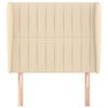 vidaXL T&ecirc;te de lit avec oreilles Cr&egrave;me 83x23x118/128 cm Tissu