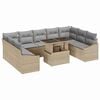 vidaXL Ensemble de Canap&eacute;s 10 pc Beige et Gris clair polyrotin