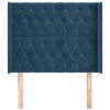 vidaXL T&ecirc;te de lit avec oreilles Bleu fonc&eacute; 103x16x118/128 cm Velours