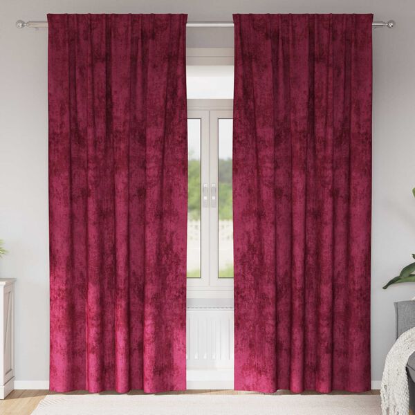 vidaXL Rideaux en velours 2 pcs Rouge bordeaux 225 x 140 cm Velours
