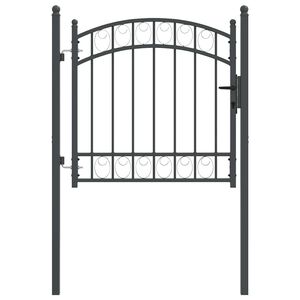 vidaXL Porte de Cl&ocirc;ture EMMEN 100 x 100 cm Acier peint par poudre Gris