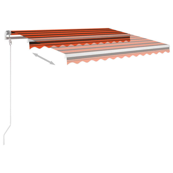 vidaXL Auvent manuel r&eacute;tractable avec LED 3x2,5 m Orange et marron