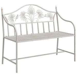 vidaXL Banc de jardin Blanc 104 x 54 x 93cm Acier