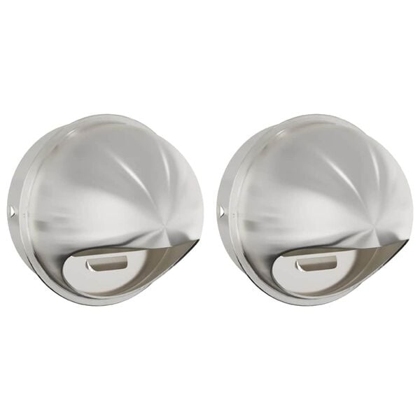 vidaXL Couvre-vent Air 2 pcs Argent 200 mm Acier inoxydable