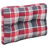 vidaXL Coussin de palette motif &agrave; carreaux rouge 60x40x12 cm tissu