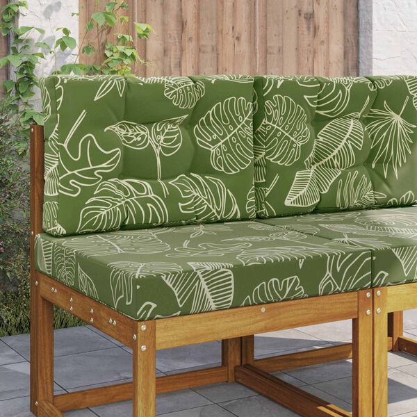 vidaXL Coussin de canap&eacute; d'ext&eacute;rieur 2 pcs Mod&egrave;le feuille Polyester