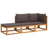 vidaXL Ensemble de canap&eacute;s de jardin 3 pi&egrave;ces avec coussins en bois d'acacia et rotin