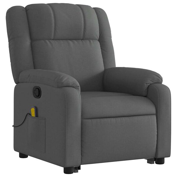 vidaXL Fauteuil de massage inclinable Gris fonc&eacute; Tissu
