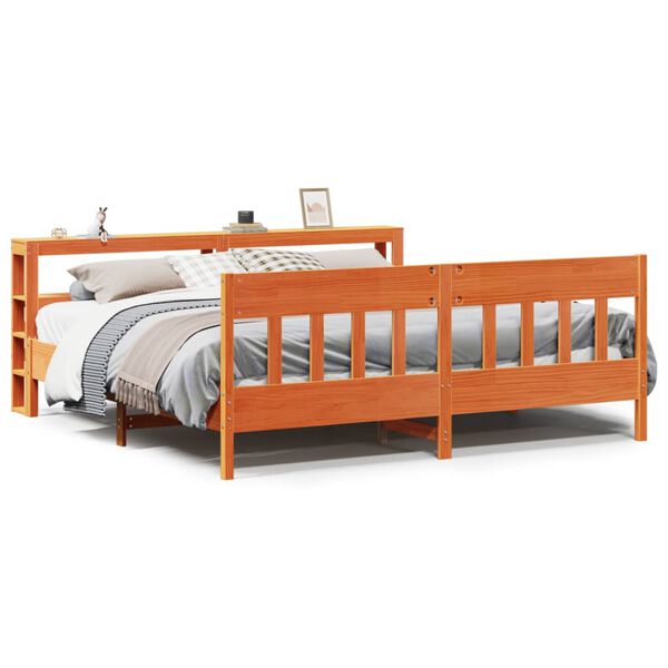 vidaXL Cadre de lit sans matelas cire marron 180x200cm bois pin massif
