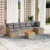 vidaXL Salon de jardin avec coussins 8 pcs beige r&eacute;sine tress&eacute;e