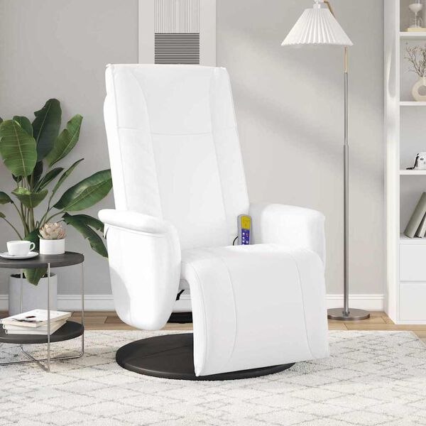 vidaXL Fauteuil de massage inclinable Blanc 71 x 90 x 105 cm PVC