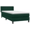 vidaXL Sommier &agrave; lattes de lit et matelas vert fonc&eacute; 90x210 cm velours