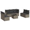 vidaXL Salon de jardin 8 pcs avec coussins gris r&eacute;sine tress&eacute;e