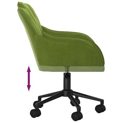 vidaXL Chaise pivotante de bureau Vert clair Velours
