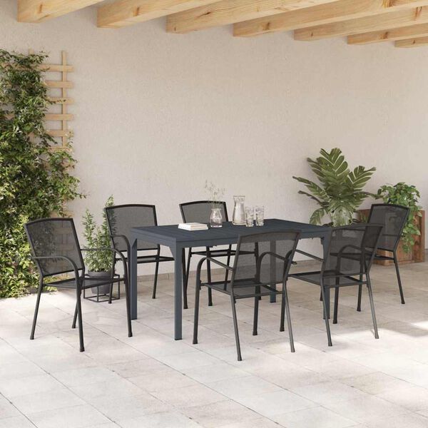 vidaXL Ensemble de salle &agrave; manger pour jardin 7 pcs Anthracite
