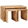 vidaXL Table Gigogne 3 pcs Marron Bois de mangue massif