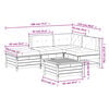 vidaXL Salon de jardin 5 pcs avec coussins blanc bois massif de pin