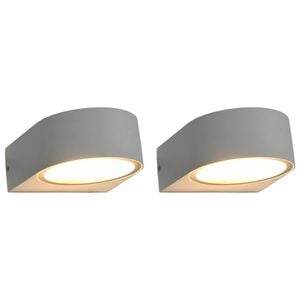 vidaXL 2 pcs Appliques murales d'ext&eacute;rieur 1 W Blanc Rond