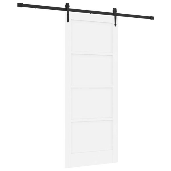 vidaXL Porte coulissante ORKDAL Blanc 83 x 202 cm Bois de pin massif