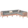 vidaXL Salon de jardin 6 pcs et coussins bois massif sapin de douglas