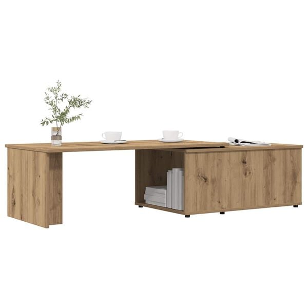 vidaXL Table basse ch&ecirc;ne artisanal 150x50x35 cm bois d'ing&eacute;nierie