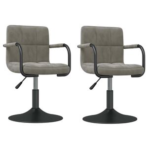 vidaXL Chaises pivotantes &agrave; manger lot de 2 gris clair velours