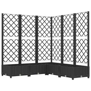vidaXL Jardini&egrave;re avec treillis noir 120x120x121,5 cm PP