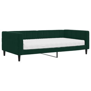 vidaXL Lit de jour avec matelas vert fonc&eacute; 100x200 cm velours