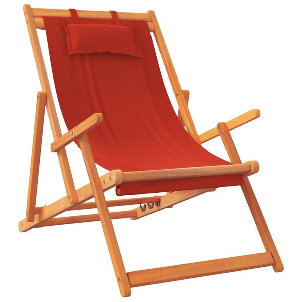 vidaXL Chaises de plage pliables lot de 2 rouge tissu