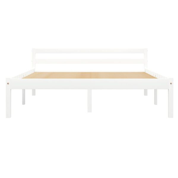 vidaXL Cadre de lit sans matelas blanc bois de pin massif 140x200 cm