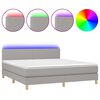 vidaXL Sommier &agrave; lattes de lit matelas LED Gris clair 160x200 cm Tissu