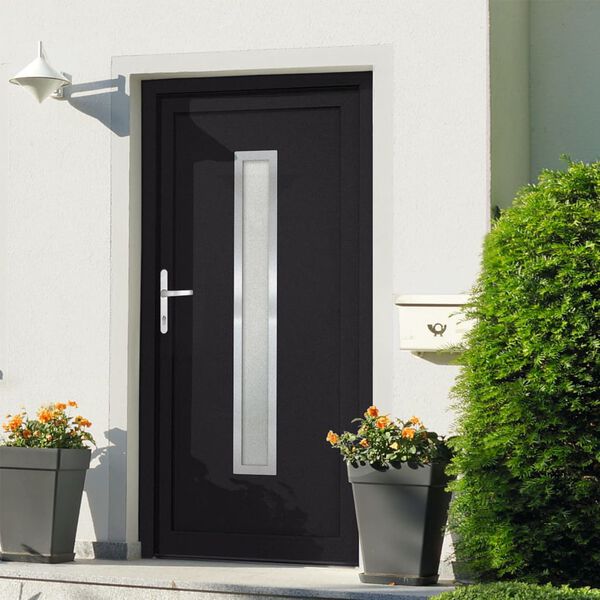 vidaXL Porte d'entr&eacute;e anthracite 98x208 cm PVC