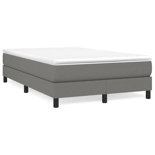 vidaXL Sommier à lattes de lit avec matelas gris foncé 120x190cm tissu